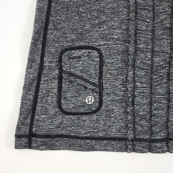 Lululemon Dash Tank II Heathered Grey Ruffle Scoop Neck Stretch Size 4 - Picture 6 of 10